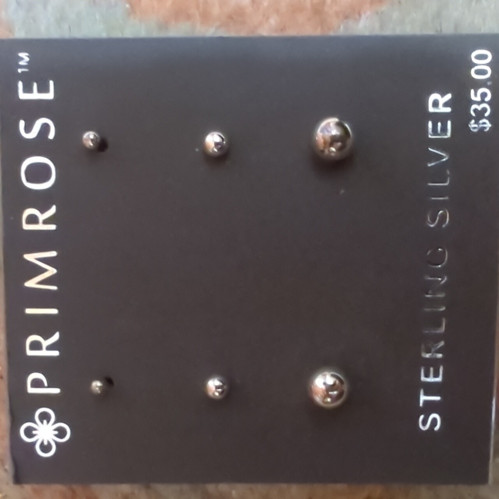 A cute set of silver earrings from tini to just there.